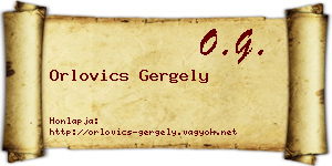 Orlovics Gergely névjegykártya